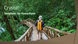  Presentation with central america - Slide set enhanced with hiking-in-green-tropical-jungle background and a forest green colored foreground