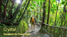  Presentation with central america - Colorful presentation theme enhanced with hiking-in-green-tropical-jungle backdrop and a tawny brown colored foreground