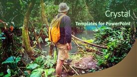  Presentation with central america - Presentation consisting of hiking-in-green-tropical-jungle background and a tawny brown colored foreground
