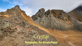  Presentation with mountain hiking - Audience pleasing presentation design consisting of hiking-in-iceland-rugged-rocky backdrop and a coral colored foreground