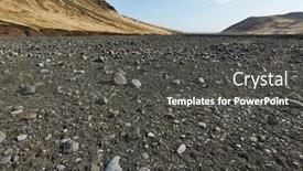  Presentation with hiking - Slides with hiking-in-iceland-rugged-rocky background and a dark gray colored foreground