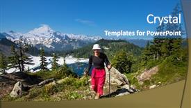  Presentation with area - Cool new presentation design with hiking in mt baker area backdrop and a teal colored foreground