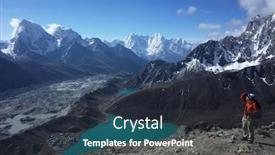  Presentation with hiking - Colorful presentation enhanced with hiking-in-nepal-himalayas-male backdrop and a tawny brown colored foreground