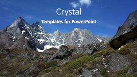  Presentation with mountain hiking - Theme enhanced with hiking-in-nepal-himalayas-mountain background and a ocean colored foreground