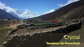  Presentation with nepal - Slide set featuring hiking-in-nepal-himalayas-stone background and a tawny brown colored foreground