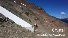  Presentation with mountain hiking - Slides consisting of hiking-in-patagonia-in-nahuel background and a gray colored foreground