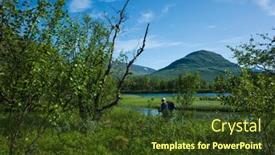  Presentation with scandinavia - Amazing slide deck having hiking-in-sweden-in-summer backdrop and a tawny brown colored foreground