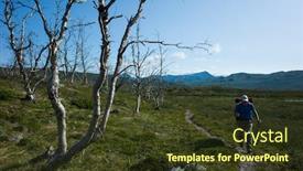  Presentation with scandinavia - Cool new PPT theme with hiking-in-sweden-in-summer backdrop and a tawny brown colored foreground