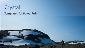  Presentation with scandinavia - Amazing presentation theme having hiking-in-swedish-lapland-man backdrop and a light blue colored foreground