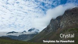  Presentation with scandinavia - Audience pleasing theme consisting of hiking-in-swedish-lapland-man backdrop and a dark gray colored foreground
