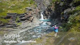  Presentation with swedish - Slide set with hiking-in-swedish-lapland-man background and a coral colored foreground