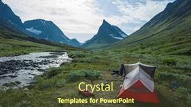  Presentation with scandinavia - Slide set featuring hiking-in-swedish-lapland-tent background and a tawny brown colored foreground