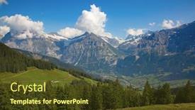  Presentation with route - PPT theme having grindelwald jungfrau region canton bern background and a tawny brown colored foreground