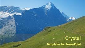  Presentation with route - Colorful presentation theme enhanced with grindelwald jungfrau region canton bern backdrop and a tawny brown colored foreground