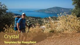  Presentation with activity - PPT theme having hiking-lycian-way-man-tourist background and a tawny brown colored foreground