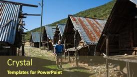  Presentation with trekking - PPT layouts having hiking-lycian-way-man background and a tawny brown colored foreground