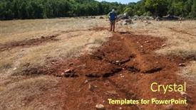  Presentation with walking trail - Slide set with hiking-lycian-way-man background and a tawny brown colored foreground