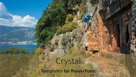  Presentation with way - Beautiful theme featuring hiking-lycian-way-man backdrop and a coral colored foreground