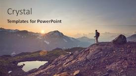  Presentation with north america - Presentation enhanced with hiking man in canadian mountains background and a lemonade colored foreground