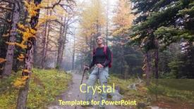  Presentation with recreation - Amazing presentation theme having hiking-man-in-canadian-mountains backdrop and a tawny brown colored foreground