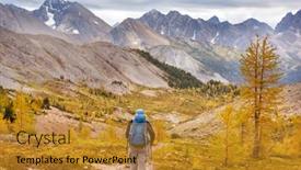  Presentation with activity - Presentation featuring hiking-man-in-canadian-mountains background and a gold colored foreground