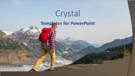  Presentation with north america - Cool new slides with hiking-man-in-canadian-mountains backdrop and a light blue colored foreground