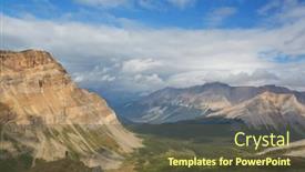  Presentation with north america - Presentation design with hiking-man-in-canadian-mountains background and a tawny brown colored foreground