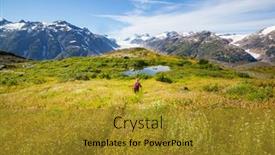  Presentation with recreation - Theme enhanced with hiking-man-in-canadian-mountains background and a gold colored foreground