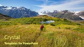  Presentation with recreation - Slides with hiking-man-in-canadian-mountains background and a tawny brown colored foreground