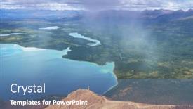  Presentation with north america - Presentation theme with hiking-man-in-canadian-mountains background and a teal colored foreground