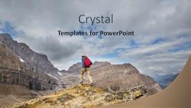  Presentation with activity - Theme featuring hiking-man-in-canadian-mountains background and a light gray colored foreground