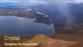  Presentation with activity - Presentation design featuring hiking-man-in-canadian-mountains background and a tawny brown colored foreground