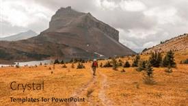  Presentation with activity - Presentation featuring hiking-man-in-canadian-mountains background and a gold colored foreground