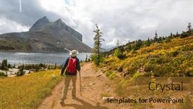  Presentation with activity - PPT theme enhanced with hiking-man-in-canadian-mountains background and a gold colored foreground