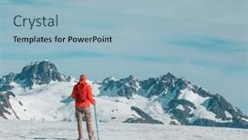  Presentation with activity - Slide deck with hiking-man-in-canadian-mountains background and a light blue colored foreground