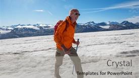  Presentation with activity - Presentation enhanced with hiking-man-in-canadian-mountains background and a light gray colored foreground