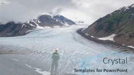  Presentation with activity - Slide set with hiking-man-in-canadian-mountains background and a light blue colored foreground