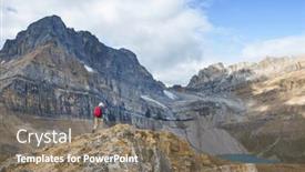  Presentation with activity - Slides with hiking-man-in-canadian-mountains background and a coral colored foreground