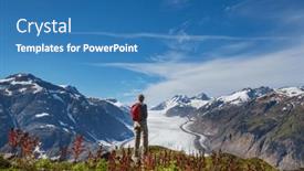  Presentation with activity - Presentation having hiking-man-in-canadian-mountains background and a teal colored foreground