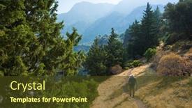  Presentation with mountain hiking - Audience pleasing slides consisting of hiking-on-lycian-way-man backdrop and a tawny brown colored foreground