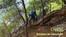  Presentation with trekking - Cool new PPT layouts with hiking-on-lycian-way-man backdrop and a tawny brown colored foreground