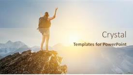  Presentation with trekking - Audience pleasing presentation theme consisting of aim outdoors sport activities - hiking or trekking concept mixed backdrop and a cream colored foreground