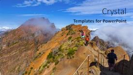  Presentation with hiking - Colorful PPT theme enhanced with hiking-pico-do-arierio backdrop and a light blue colored foreground
