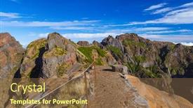  Presentation with hiking - Slide set consisting of hiking-pico-do-arierio background and a tawny brown colored foreground