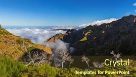  Presentation with hiking - Beautiful slide set featuring hiking pico ruivo and pico do arierio - madeira portugal - travel background backdrop and a tawny brown colored foreground