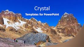  Presentation with hiking - PPT theme enhanced with hiking-scene-in-cordillera-mountains background and a cobalt blue colored foreground