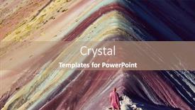  Presentation with rainbow scene - Cool new PPT theme with hiking-scene-in-vinicunca-cusco backdrop and a coral colored foreground