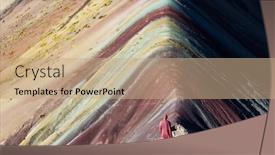  Presentation with rainbow scene - Audience pleasing PPT theme consisting of hiking-scene-in-vinicunca-cusco backdrop and a coral colored foreground