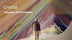  Presentation with montana - Amazing slides having hiking-scene-in-vinicunca-cusco backdrop and a coral colored foreground