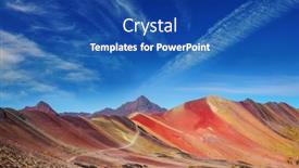  Presentation with rainbow scene - Presentation theme having hiking-scene-in-vinicunca-cusco background and a ocean colored foreground